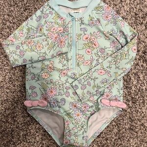 OshKosh B'gosh Green and Pink Rashguard Swimwear